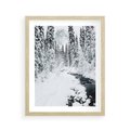 Plakat w ramie 40x50 - Spokój Zimowego Lasu w Górach - zima w lesie, w górach - rama drewno