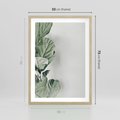 Plakat w ramie 50x70 - Minimalistyczna Harmonia: Zieleń Liści - zieone liście, kompozycja - rama drewno