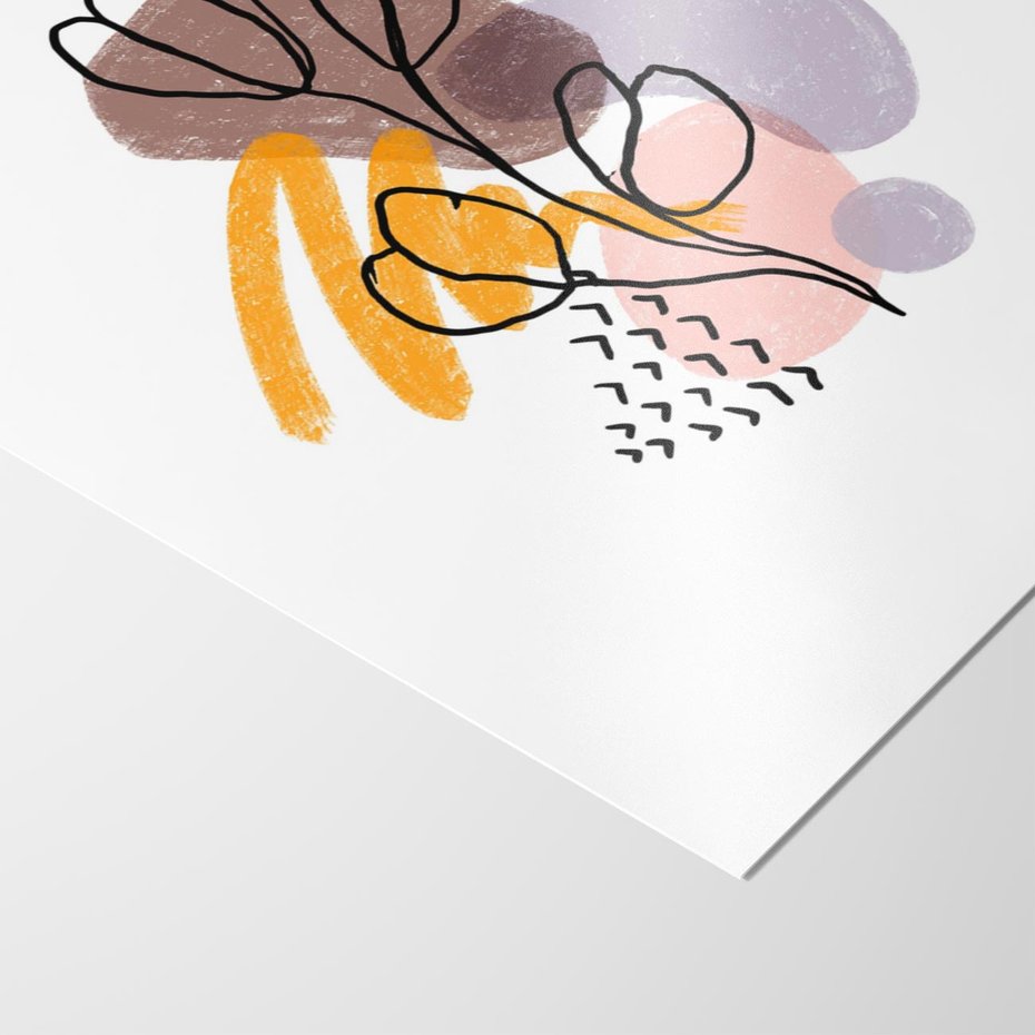 Plakat bez ramy 21x30 - Bezgraniczne Widzenia - abstrakcyjna sztuka, liść gałązka