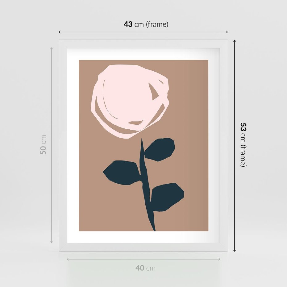 Plakat w ramie 40x50 - Niewytłumaczalne - abstrakcyjny obraz, plakat - rama biała