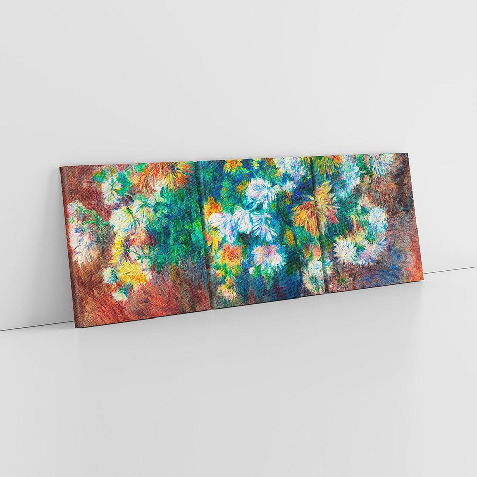Obraz na płótnie 120x40 - Chryzantemy (1881–1882), Pierre-Auguste Renoir - Reprodukcja - reprodukcja, obraz na płótnie