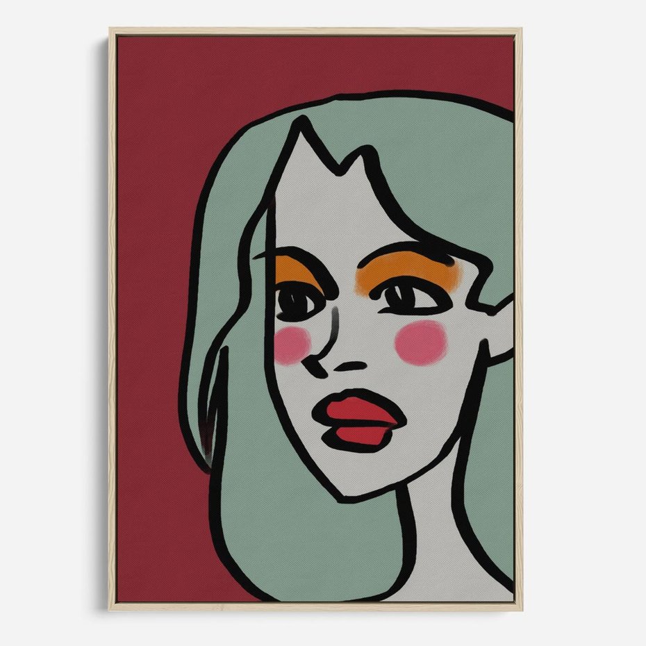 Obraz w ramie 70x100 - Ekspresja Linii - nowoczesny plakat, mocna linie - rama drewno