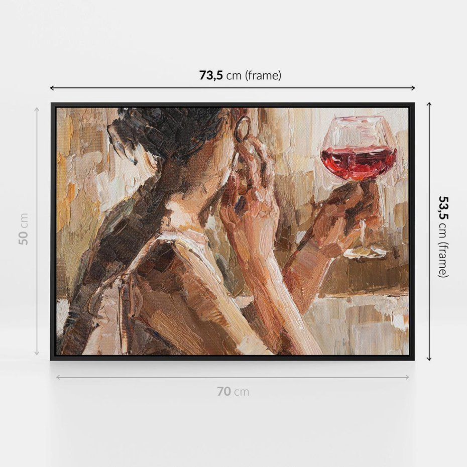 Obraz w ramie 70x50 - Wibracje - portret, kobieta - rama czarna