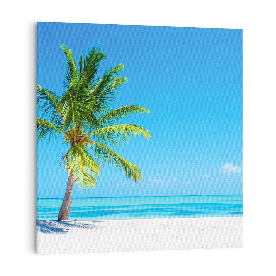 Obraz na płótnie 50x50 - Rajska Plaża na Karaibach - Karaiby, plaża