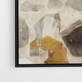 Obraz w ramie 70x50 - Nowoczesne Złoto i Szarość - plamy, złoto - rama czarna