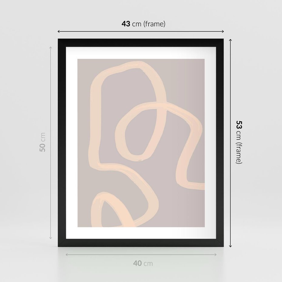 Plakat w ramie 40x50 - Nowoczesne Odbicia - minimalistyczny obraz, nowoczesny - rama czarna