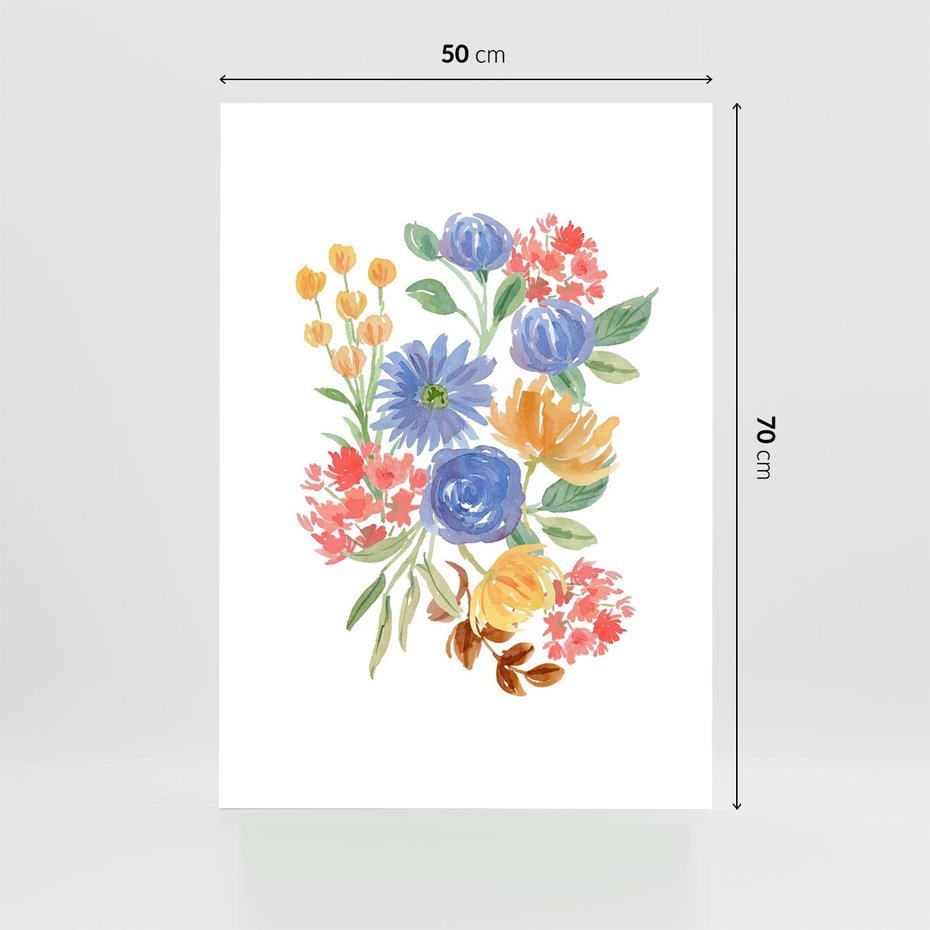 Plakat bez ramy 50x70 - Kwiatowe Światło - akwarelowe kwiaty, bukiet