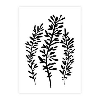 Plakat bez ramy 21x30 - Spokojne Wiatrem Uginane - szkic, czarno biały