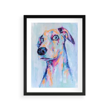 Plakat w ramie 40x50 - Cześć! Jak się Masz? - obraz olejny, zabawna sztuka - rama czarna