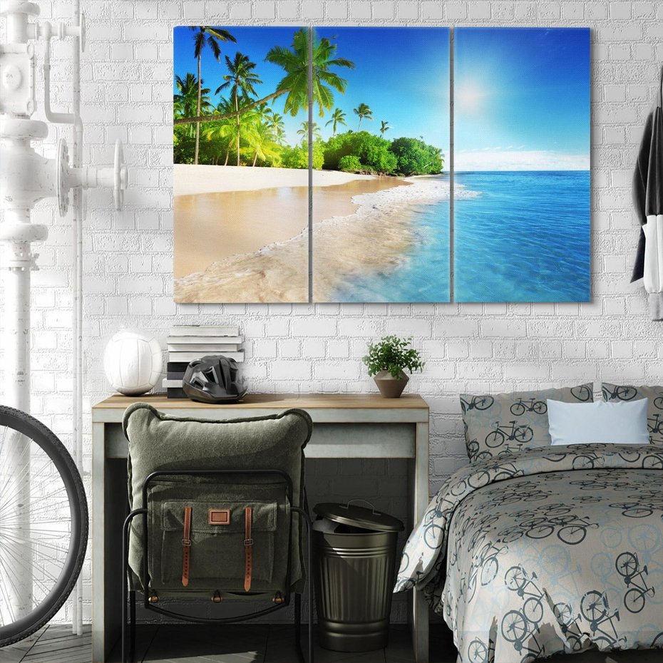 Obraz na płótnie 120x80 - Rajskie plaże Karaibów - Karaiby, plaża