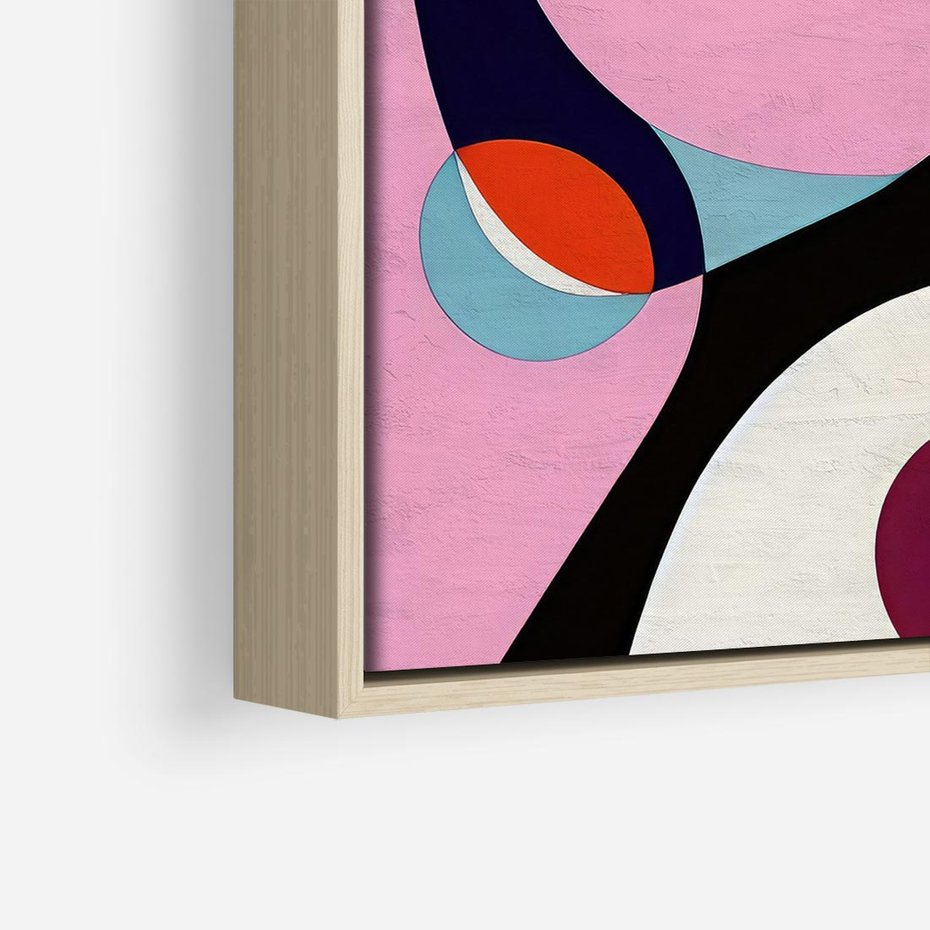 Obraz w ramie 50x50 - Kolorowe Ulotności - abstrakcyjny obraz olejny, żywe kolory - rama drewno