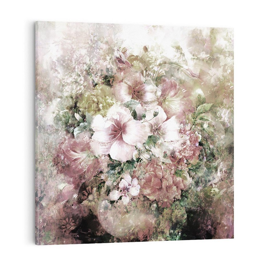 Obraz na płótnie 40x40 - Piękno natury na płótnie - kwiaty, olejne