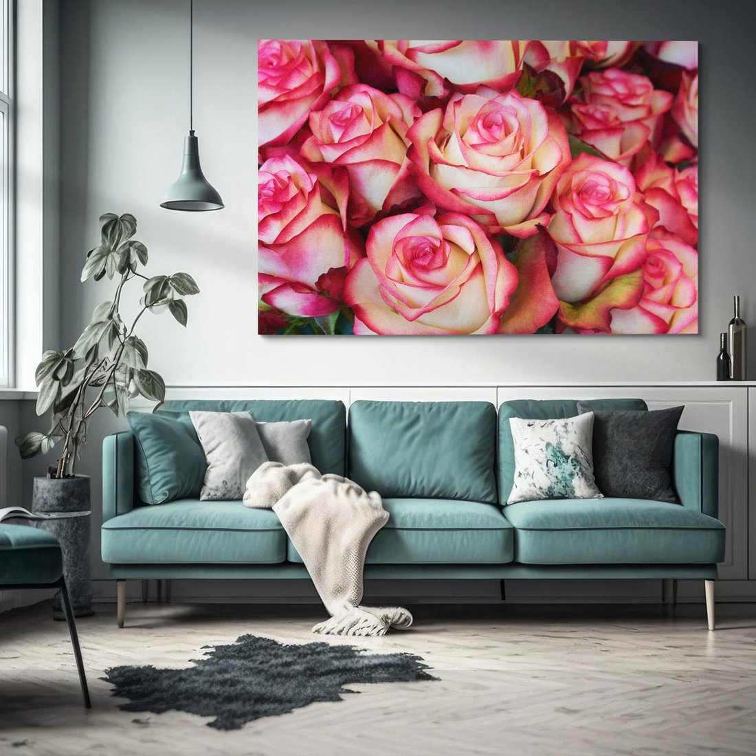 Obraz na płótnie 120x80 - Różany urok - kwiaty, róże