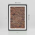 Plakat w ramie 50x70 - Mur cegieł: industrialny urok - cegły, mur - rama czarna