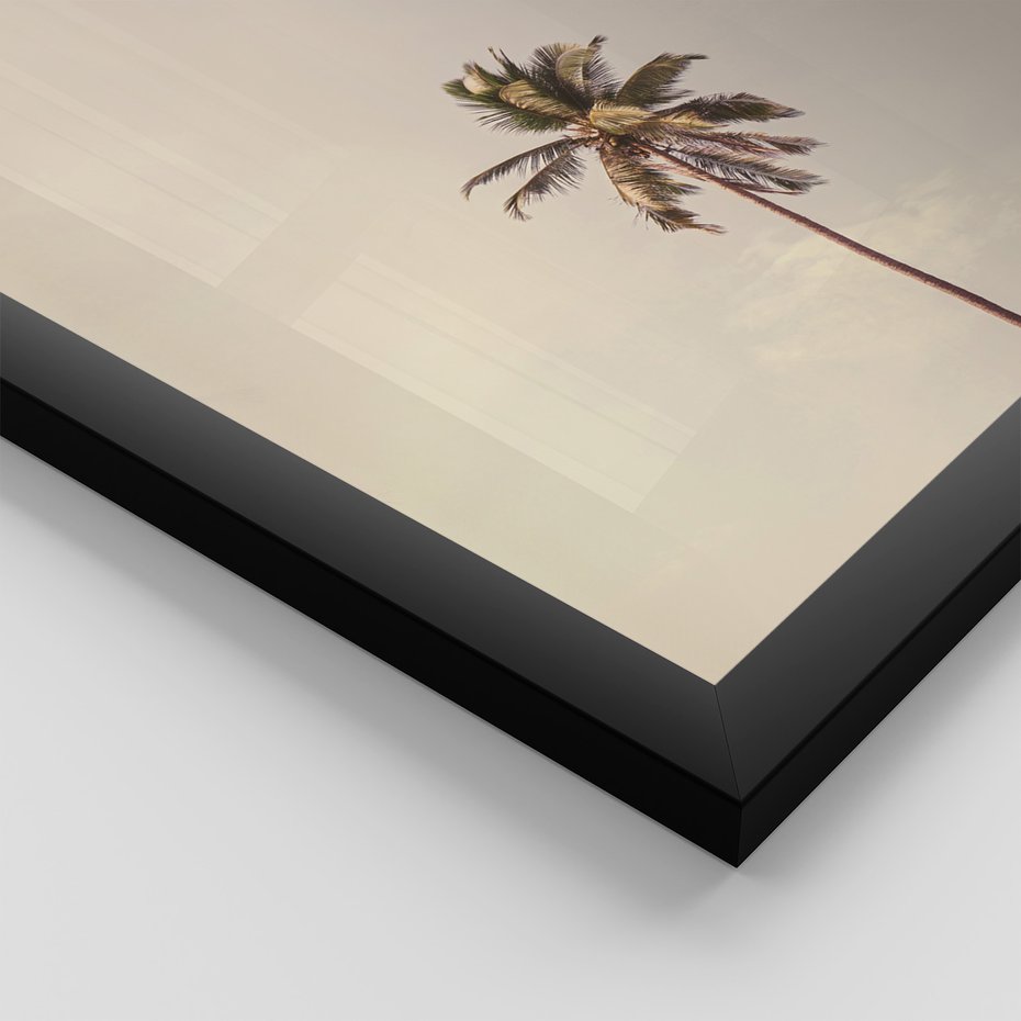 Zestaw obrazy w ramie 30x40 galeria - Tropikalne, palmy, plaża, wakacje - rama czarna