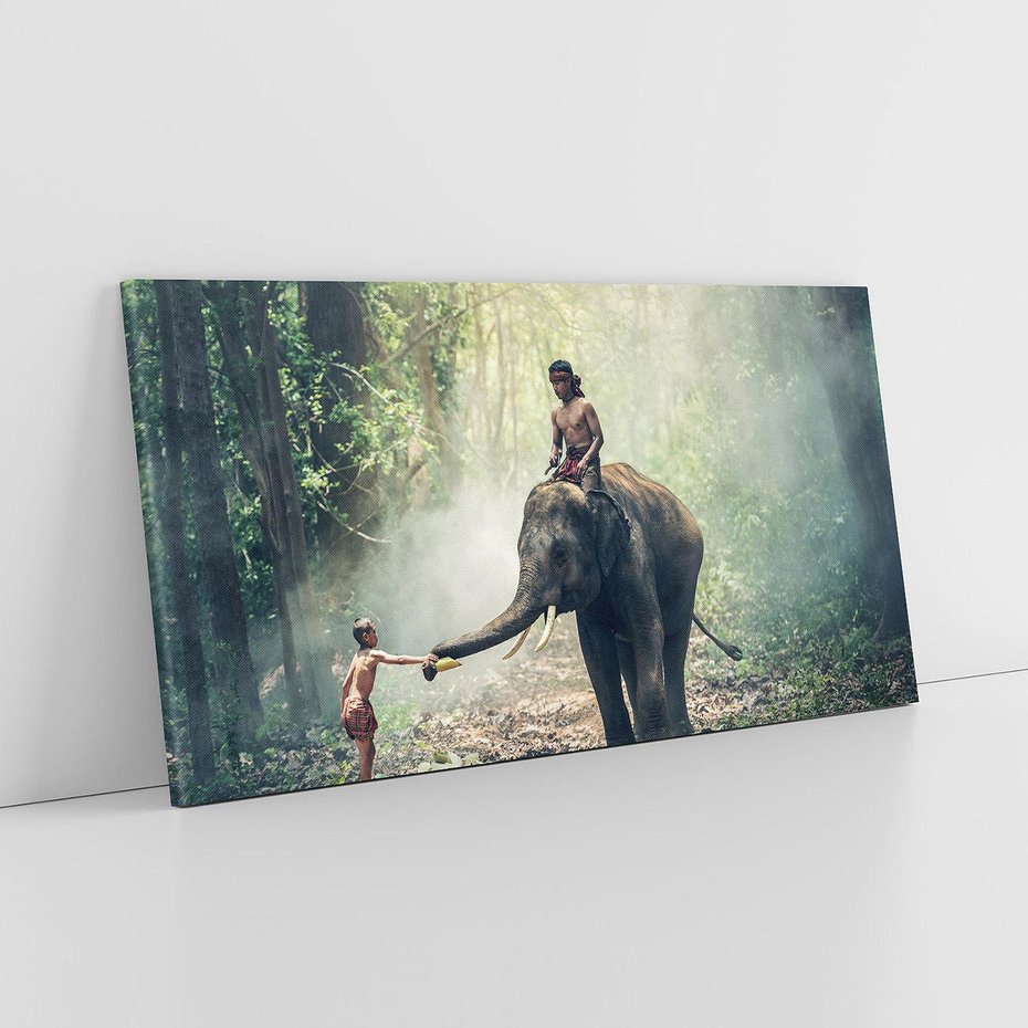 Obraz na płótnie 140x70 - Mistyfikacja w azjatyckim lesie - Azja, słoń