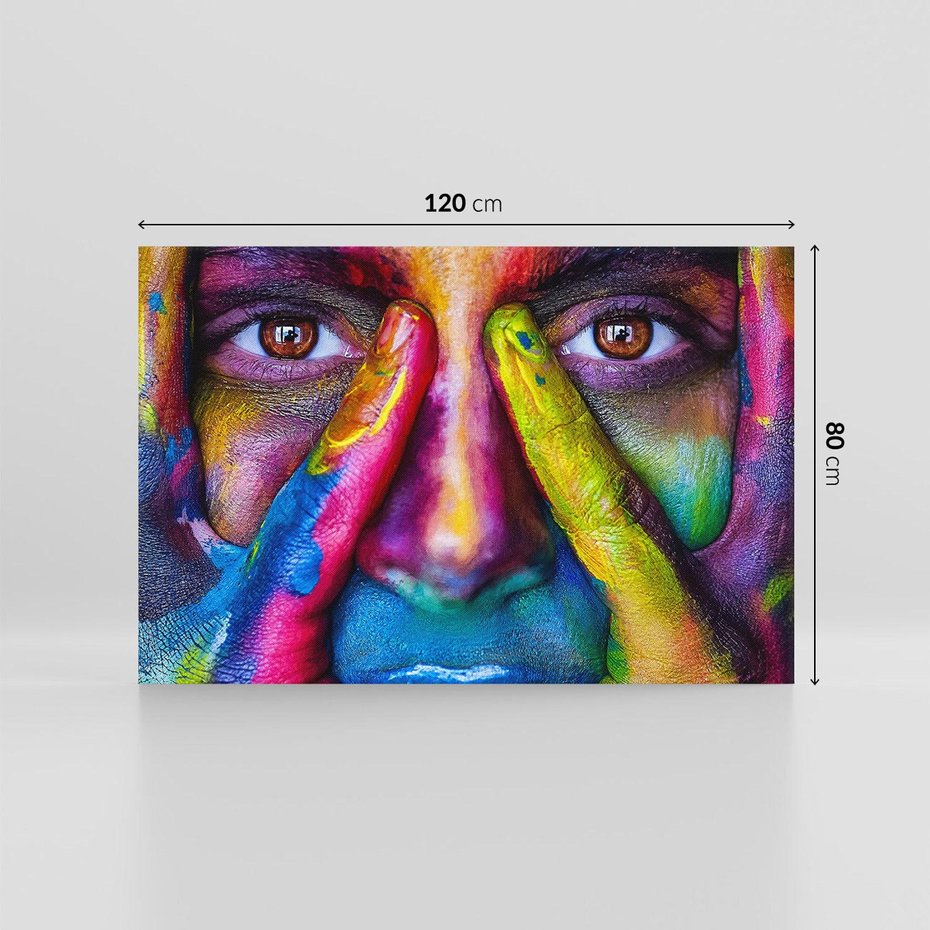 Obraz na płótnie 120x80 - Abstrakcyjna refleksja człowieka - człowiek, abstrkacja