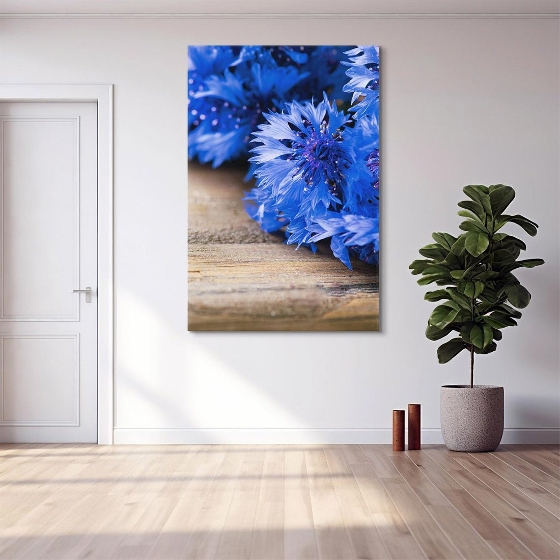 Obraz na płótnie 70x100 - Kwiatowy niebieski: Subtelność natury - kwiaty, niebieski