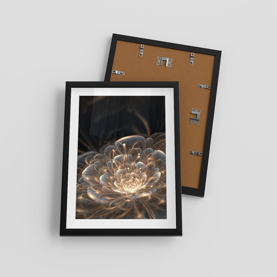 Plakat w ramie 30x40 - Nowoczesny Kwiat - kwiat, nowoczesny - rama czarna