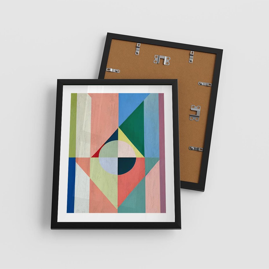 Plakat w ramie 40x50 - Księga Kolorowych Wizji - różne geometryczne formy, koła - rama czarna