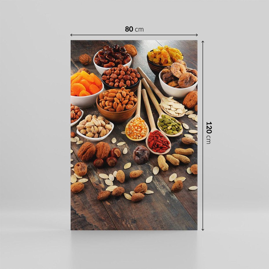 Obraz na płótnie 80x120 - Szlachetne smaki kuchni - nasiona, bakalie