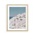 Plakat w ramie 40x50 - Śródziemnomorski Urok - zdjęcie Santorini, białe budynki - rama drewno