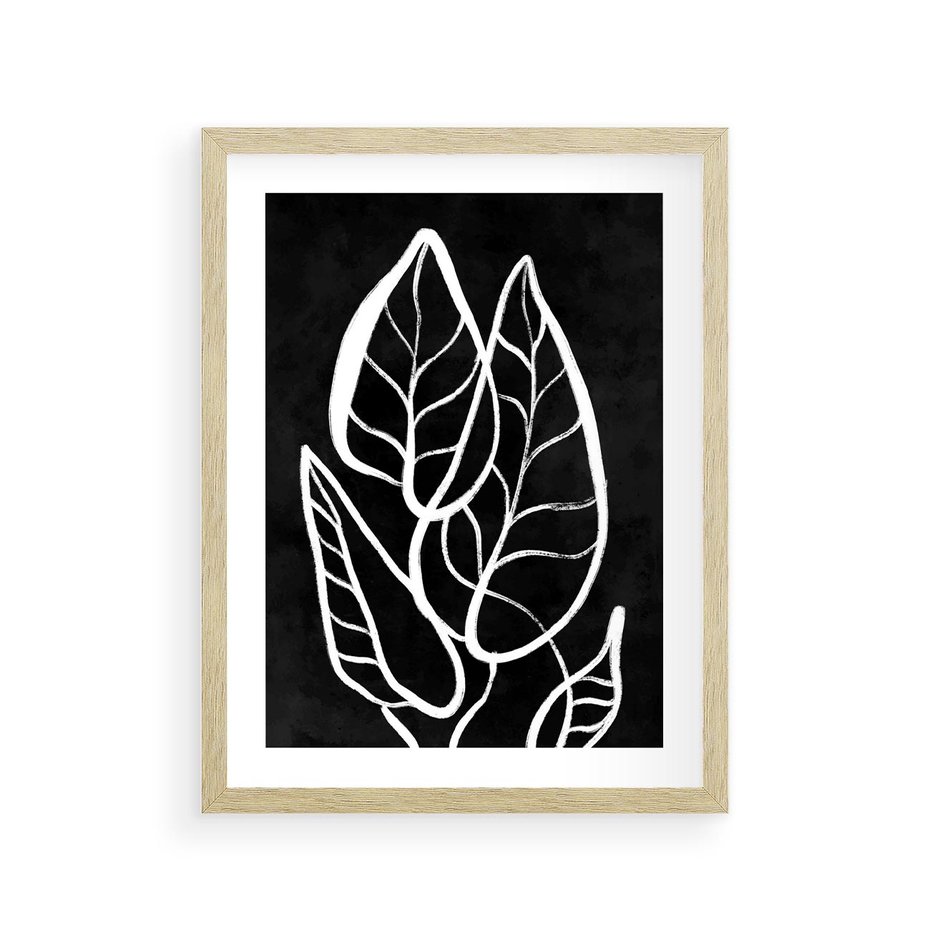 Plakat w ramie 30x40 - Lustrzane Odbicie - mroczna sztuka, minimalizm - rama drewno