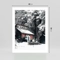 Plakat bez ramy 40x50 - Zimowy Urok Drewnianego Domku - zima, drewniany domek