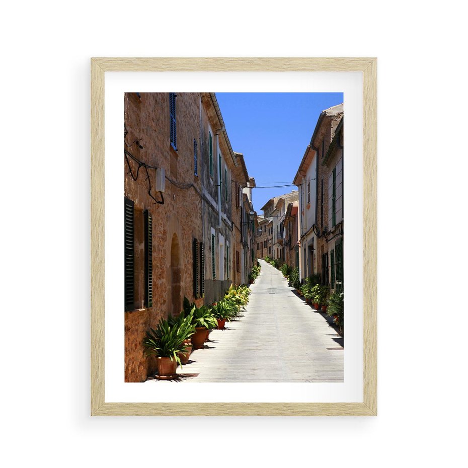 Plakat w ramie 40x50 - Urok uliczki: perspektywa miasta - uliczka, perspektywa - rama drewno