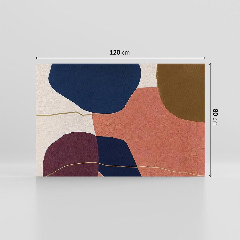 Obraz na płótnie 120x80 - Abstrakt Marsala - nieregularne plamy, kształty