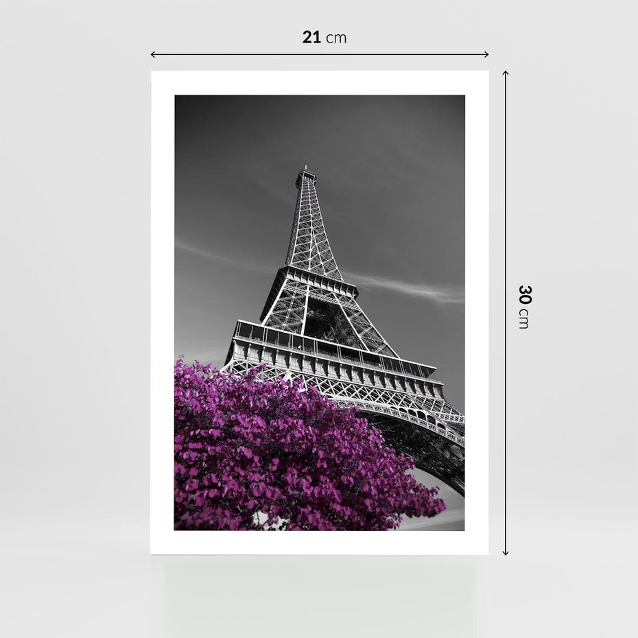 Plakat bez ramy 21x30 - Urok Eiffla w Paryżu - Eiffla, Paryż