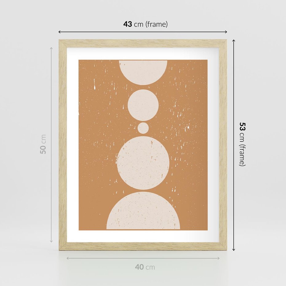 Plakat w ramie 40x50 - Podróżne Echa - mid century styl, nowoczesna grafika - rama drewno