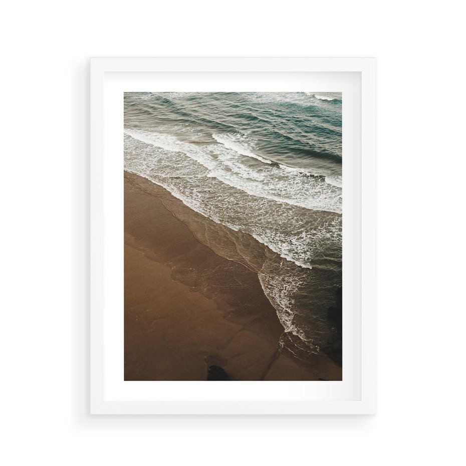 Plakat w ramie 40x50 - Spokój nad plażą - plaża, morze - rama biała