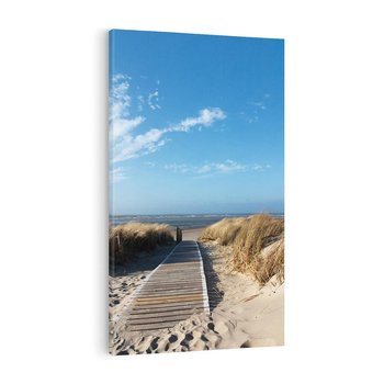 Obraz na płótnie 80x120 - Boho na Plaży - plaża, pomost
