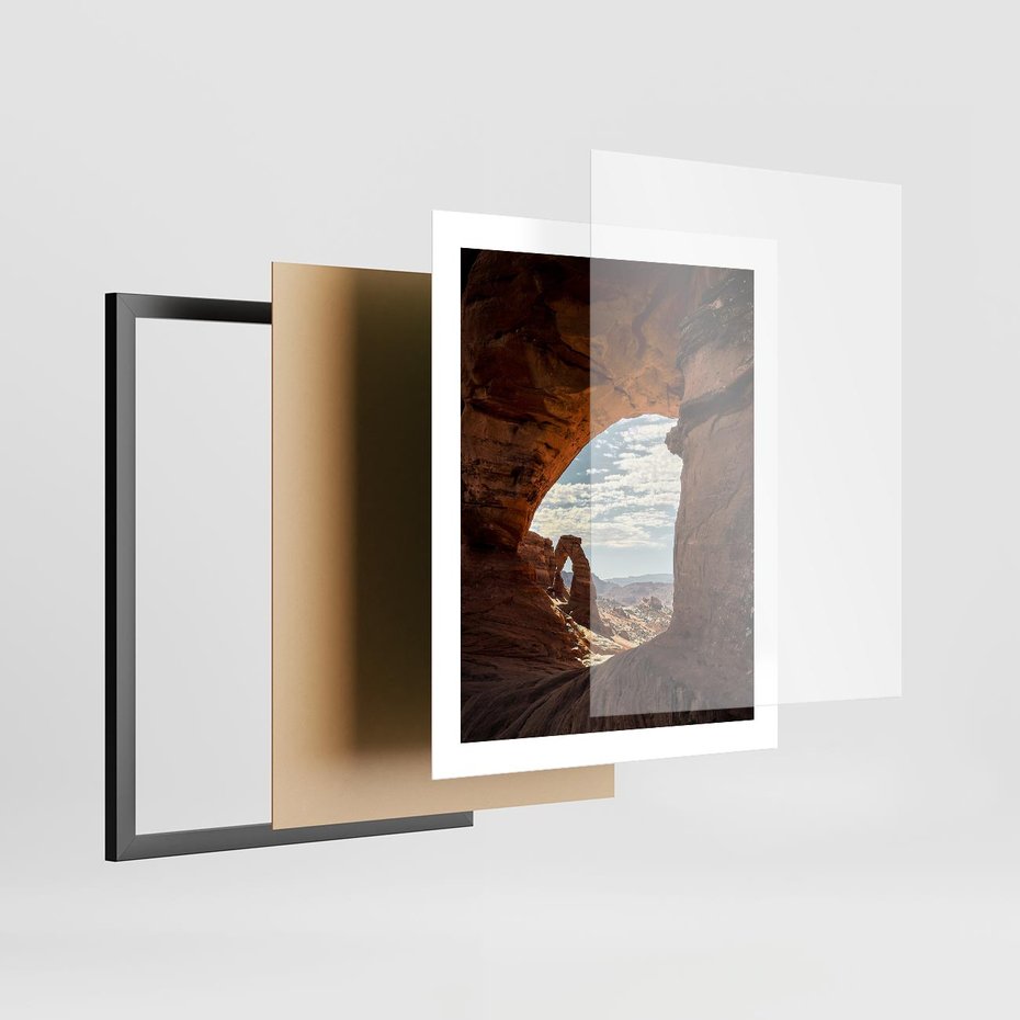 Plakat w ramie 40x50 - Magia pustynnego kanionu - pustynia, kanion - rama czarna