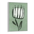 Obraz w ramie 50x70 - Objęcia Zieleni - zielona abstrakcja, zgaszona zieleń - rama biała