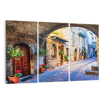 Obraz na płótnie 120x80 - Kwiecista uliczka - uliczka, miasto