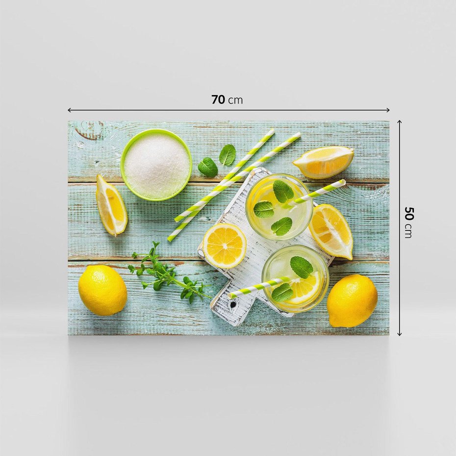 Obraz na płótnie 70x50 - Cytrynowe Orzeźwienie - cytryny, lemoniada