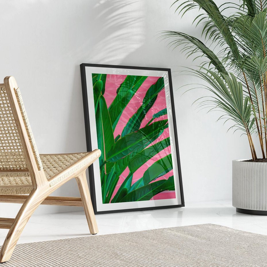 Plakat bez ramy 50x70 - Odezwij się do przeszłości - liście, retro