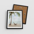 Plakat w ramie 40x50 - Relaks na plaży - palma, hamak - rama czarna