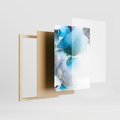Zestaw obrazy w ramie 40x50 galeria - Marmur, złoto, morski, turkus - rama drewno