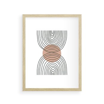 Plakat w ramie 30x40 - Przenikające Widzenia - półkola, koło - rama drewno