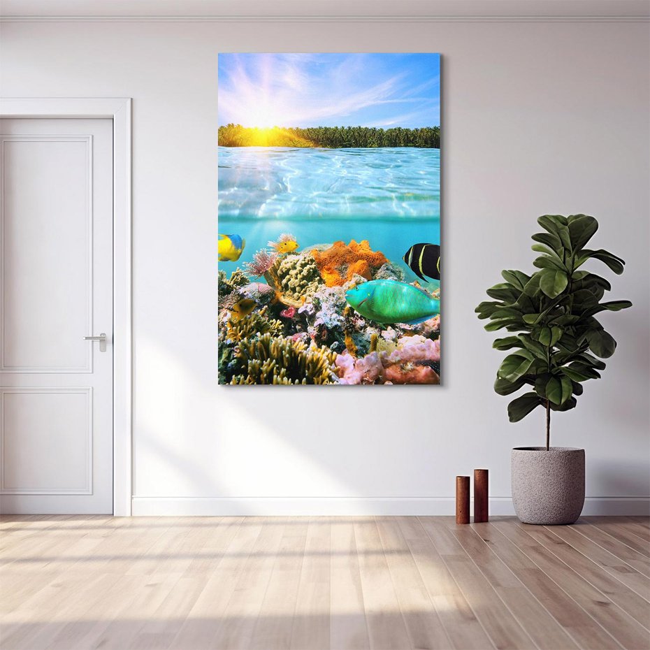 Obraz na płótnie 70x100 - Rafa Koralowa - Podwodne Cuda - rafa, koralowa
