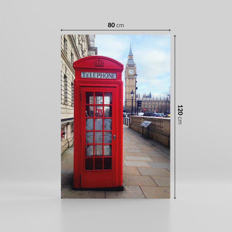 Obraz na płótnie 80x120 - Londyńska budka telefoniczna - budka, telefoniczna