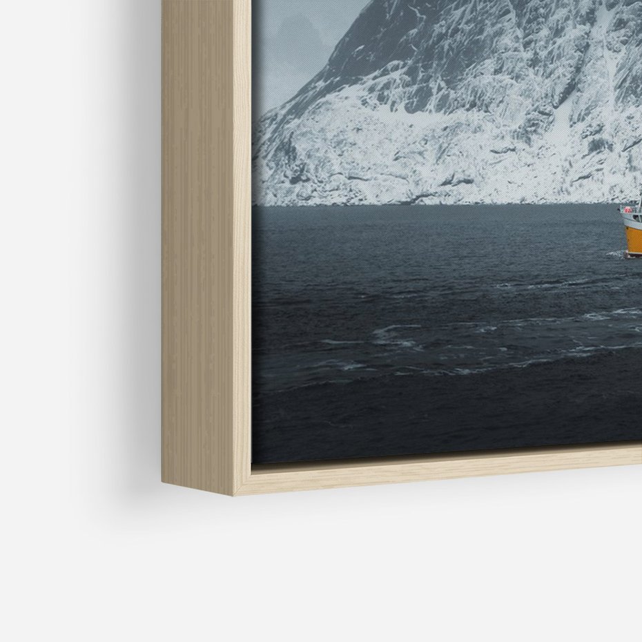 Obraz w ramie 80x120 - Skandynawski pejzaż - skadynawski, pejzaż - rama drewno