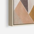 Obraz w ramie 120x80 - Odblaski niespełnionych marzeń - kompozycja z trójkątów, mix kolorów ziemi - rama drewno