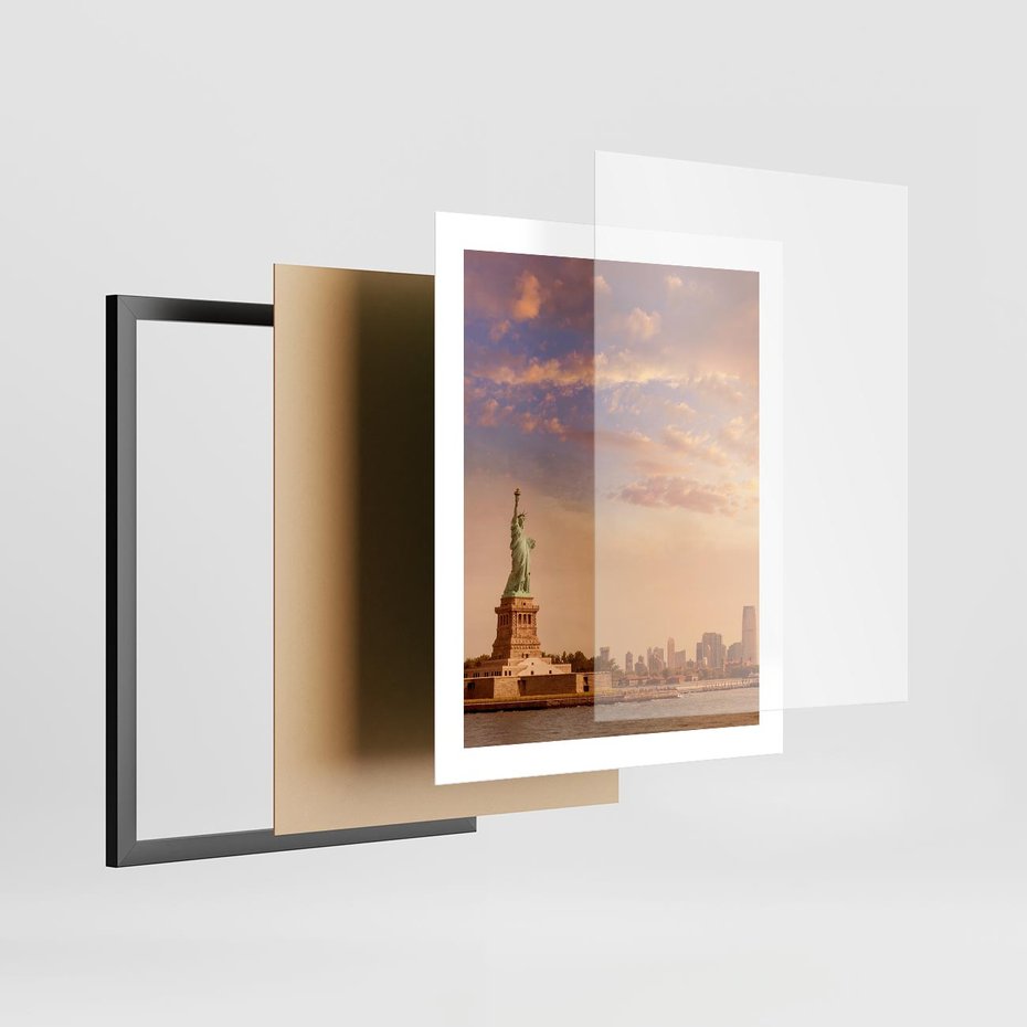 Plakat w ramie 40x50 - Statua wolności w Nowym Jorku - Nowy Jork, statua - rama czarna