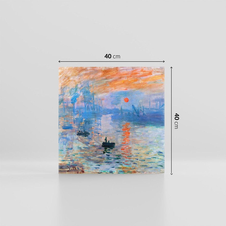 Obraz na płótnie 40x40 - Impresja Wschód Słońca 1872, Claude Monet - Reprodukcja - reprodukcja, obraz na płótnie