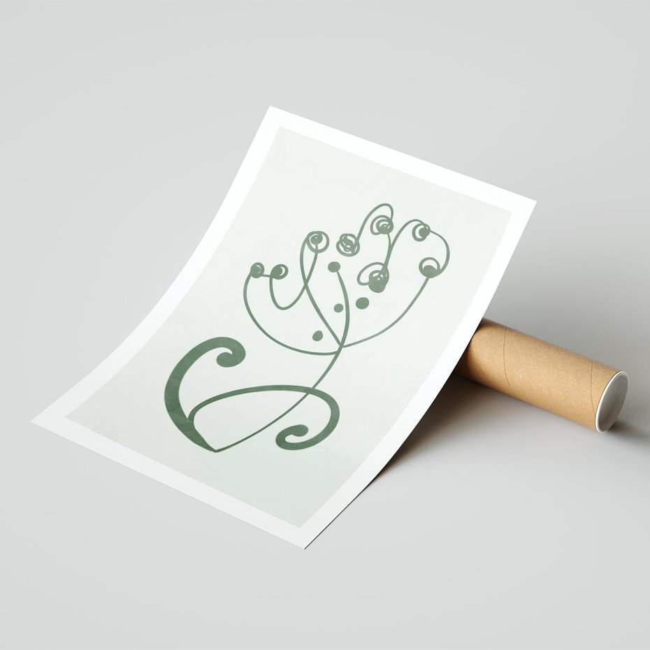 Plakat bez ramy 50x70 - Zieleń Wyjątkowego Ukojenia - zielony odcień, abstrakcja