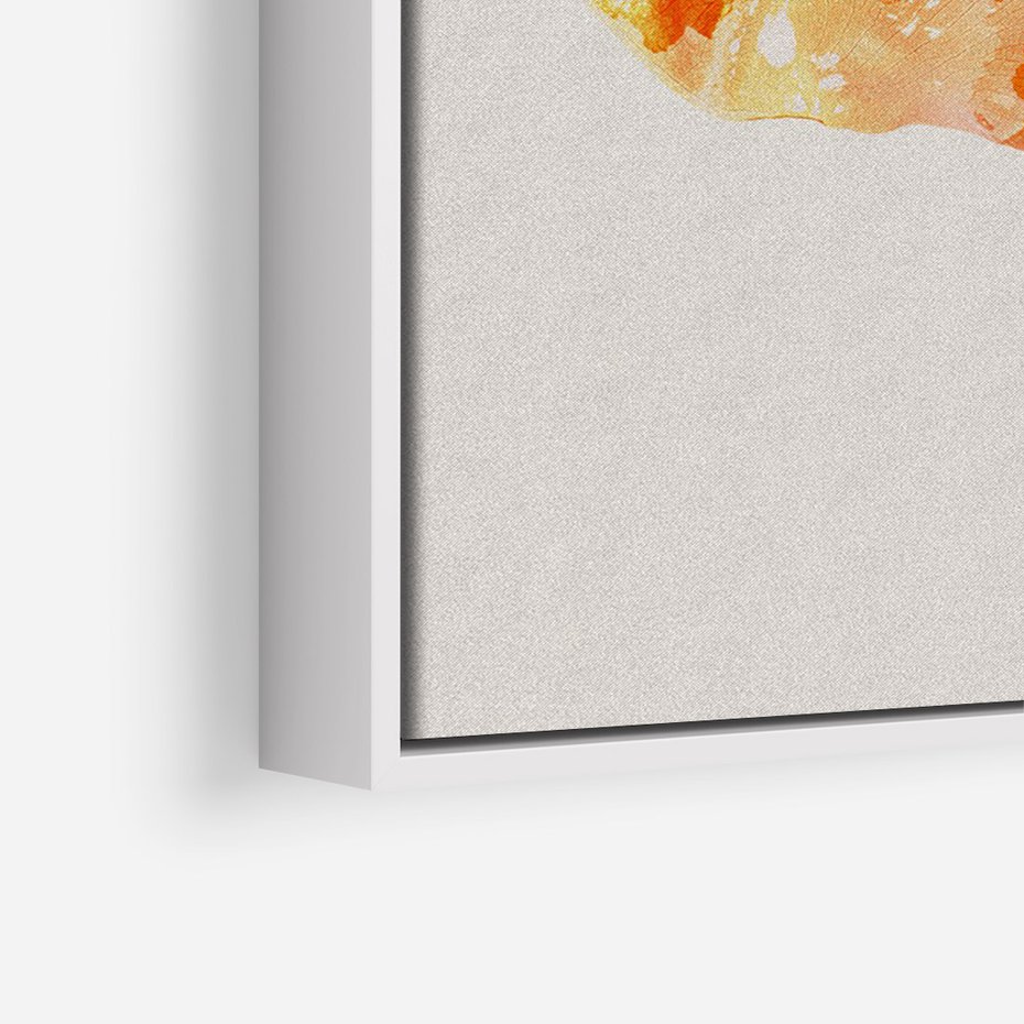 Obraz w ramie 50x70 - Energetyczne Indygo - retro, tropikalne liście - rama biała